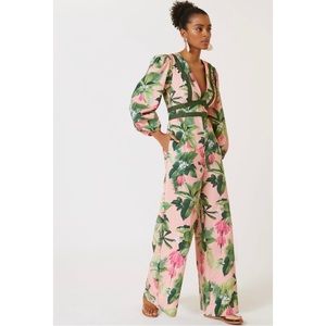 FARM Rio X Anthropologie Deep V Jumpsuit